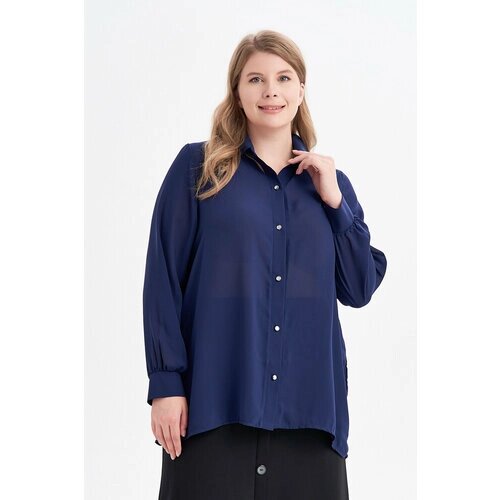 Блуза Olsi, размер 66, синий