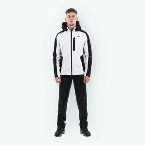 Бомбер DRAGONFLY Куртка мужская с капюшоном Dragonfly Explorer 2.0 Black and White, размер XL, белый, черный