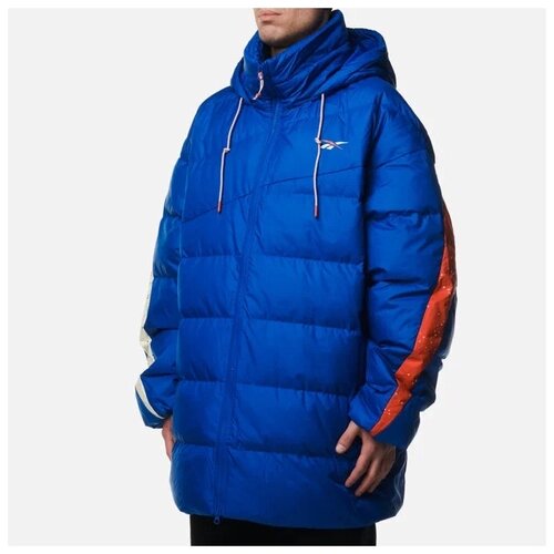 Бомбер reebok vector LONG DOWN jacket, размер L, синий