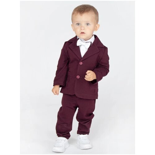 Бордовый комплект для мальчика CHADOLLS с пиджаком, размер 92