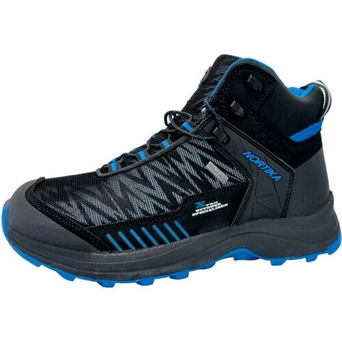 Ботинки EDITEX, зимние, натуральный нубук, светоотражающие элементы, размер 39, синий, черный