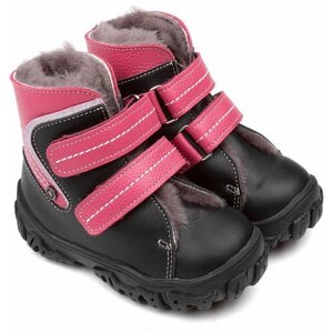 Ботинки Tapiboo, демисезон/зима, натуральная кожа, размер 23, черный, розовый