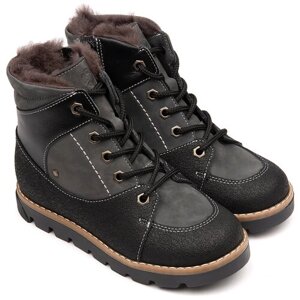 Ботинки Tapiboo, зимние, натуральный нубук, на молнии, размер 31, серый, черный