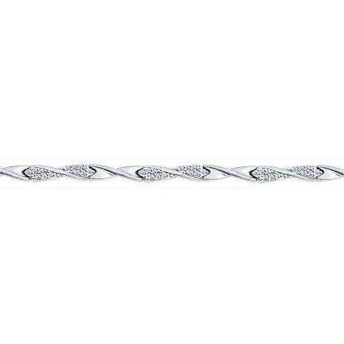 Браслет Diamant online, серебро, 925 проба, фианит, длина 20 см.