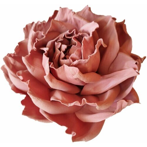 Брошь заколка большой цветок роза махагон Milotto арт. 180034