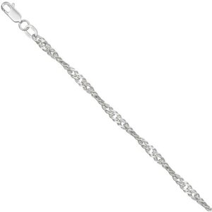 Цепь Krastsvetmet Цепь из серебра НЦ22-028-3 диаметром проволоки 0,4, серебро, 925 проба, родирование, длина 35 см, средний вес 2.75 г, серебряный