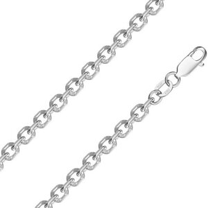 Цепь Krastsvetmet Цепь из серебра НЦ22-205-3 диаметром проволоки 0,8, серебро, 925 проба, родирование, длина 45 см, средний вес 7.61 г, серебряный