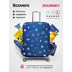 Чехол для чемодана itcovers Journey-l, 150 л, размер L, белый, синий