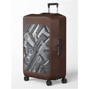 Чехол для чемодана , размер S, черный, коричневый