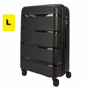 Чемодан Impreza чемодан черный, 108 л, размер L, черный