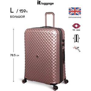 Чемодан IT Luggage, 159 л, размер L+розовый