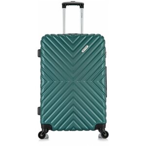 Чемодан L'case, ABS-пластик, 92 л, размер L, зеленый