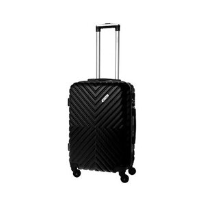 Чемодан L'case, пластик, ABS-пластик, рифленая поверхность, 52 л, размер M, черный
