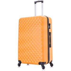 Чемодан-самокат L'case Phatthaya, ABS-пластик, пластик, опорные ножки на боковой стенке, 115 л, размер L, оранжевый