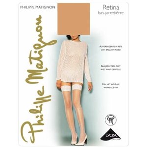 Чулки Philippe Matignon Retina, 20 den, в сетку, размер 2, бежевый