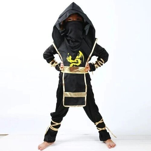 Детский карнавальный костюм - Ниндзя - золотой - размер 110