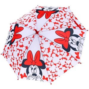 Детский зонт Минни Маус, красный, 8 спиц d=86 см