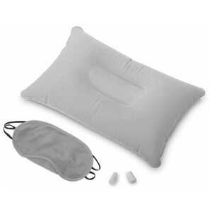 Дорожный набор : подушка, беруши, маска для сна, серый
