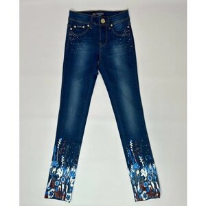 Джинсы Модные джинсы для стильных девчонок, размер 22, синий
