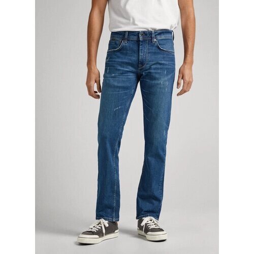 Джинсы Pepe Jeans, средняя посадка, размер 31/32, синий