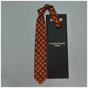 Галстук Christian Lacroix, натуральный шелк, для мужчин, оранжевый