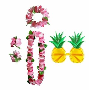 Гавайский набор с очками Ананас: гавайская вечеринка