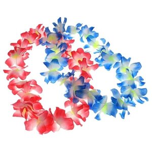 Гавайское ожерелье "Крупные цветы", цвета микс