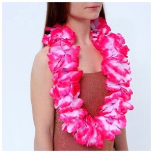 Гавайское ожерелье "Лепесточки", цвет розовый