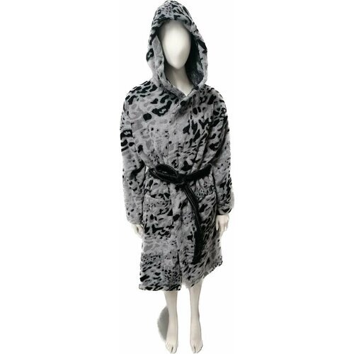 Халат Blumarine Home Collection, длинный рукав, банный халат, пояс/ремень, размер L/XL, серый