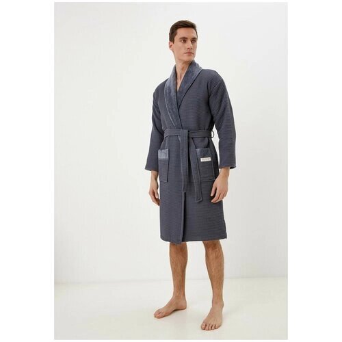 Халат Sofi De MarkO, длинный рукав, банный халат, пояс/ремень, размер M, серый