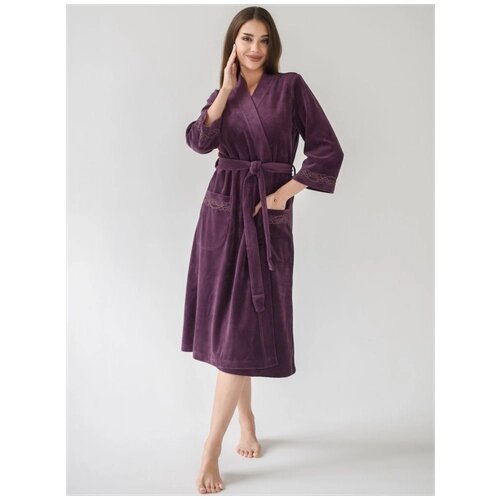 Халат Текстильный Край, размер 46, фиолетовый