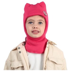 Капор шлем Baziator, подкладка, размер 48-50, красный, розовый