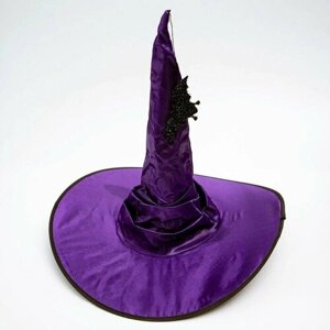 Карнавальная шляпа Фиолетовая, драпированная, с летучей мышью, р. 56 58