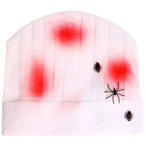 Карнавальная шляпа "Повар" с кровью и пауками 7450444