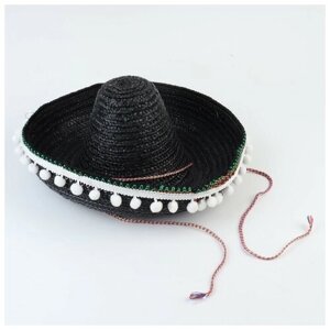 Карнавальная шляпа "Сомбреро", цвет чёрный 7642353