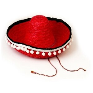 Карнавальная шляпа "Сомбреро", цвет красный 7642352