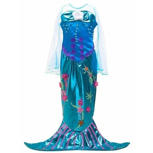 Карнавальное платье Ариэль Русалка с рукавом - размер 110