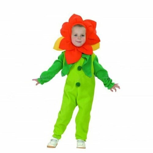 Карнавальные костюм "Цветочек", для девочек и мальчиков, рост 92-104 см, в наборе: комбинезон, шапка