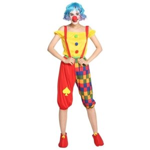 Карнавальные костюмы и аксессуары для праздника Веселый клоун скоморох женский W120083 ChiMagNa 42-44рр S/M