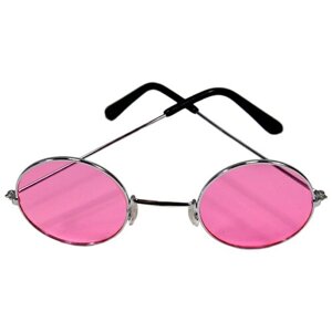 Карнавальные очки Леннона хиппи розовые