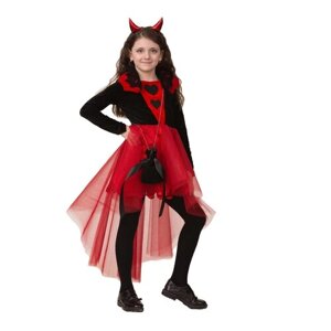 Карнавальный костюм "Дьяволица", платье, маска, р. 32, рост 128 см 4937495