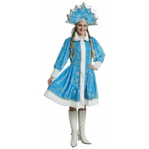 Карнавальный костюм Элит Классик Снегурочки с кокошником