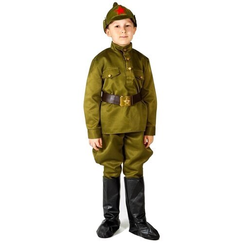 Карнавальный костюм солдат в галифе люкс, на рост 122-134 см, 5-7 лет, Бока 2703-бока