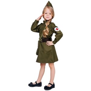 Карнавальный костюм Военная медсестра Пуговка рост 116