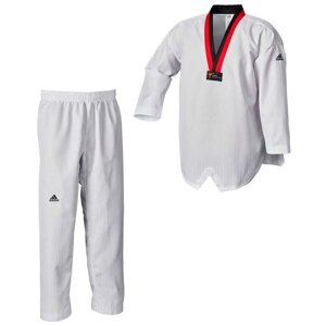 Кимоно для тхэквондо adidas без пояса, сертификат WTF, размер 180, белый