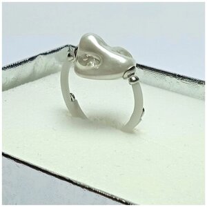 Кольцо AV Jewelry, нержавеющая сталь, жемчуг культивированный, безразмерное, белый