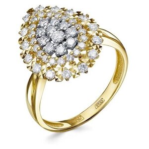 Кольцо Бриллианты Костромы белое золото, 585 проба, бриллиант, размер 18, белый