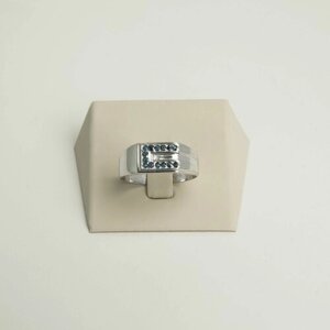 Кольцо CORDE Серебряное кольцо (серебряная печатка) с натуральными сапфирами, серебро 925 пробы, 22,0 размер., серебро, 925 проба, родирование, сапфир, размер 22, синий