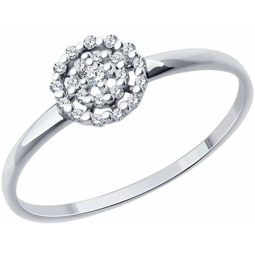 Кольцо Diamant, белое золото, 585 проба, бриллиант, размер 18