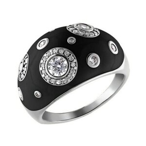 Кольцо Diamant online, серебро, 925 проба, фианит, эмаль, размер 20